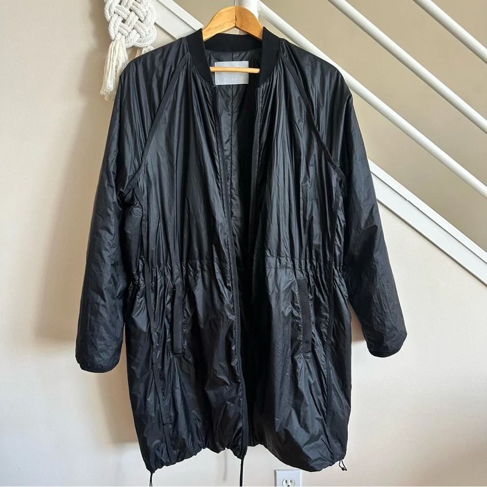 Athleta Parka Summit Primaloft Insulated Lightweight Zip Jacket Black Size Large